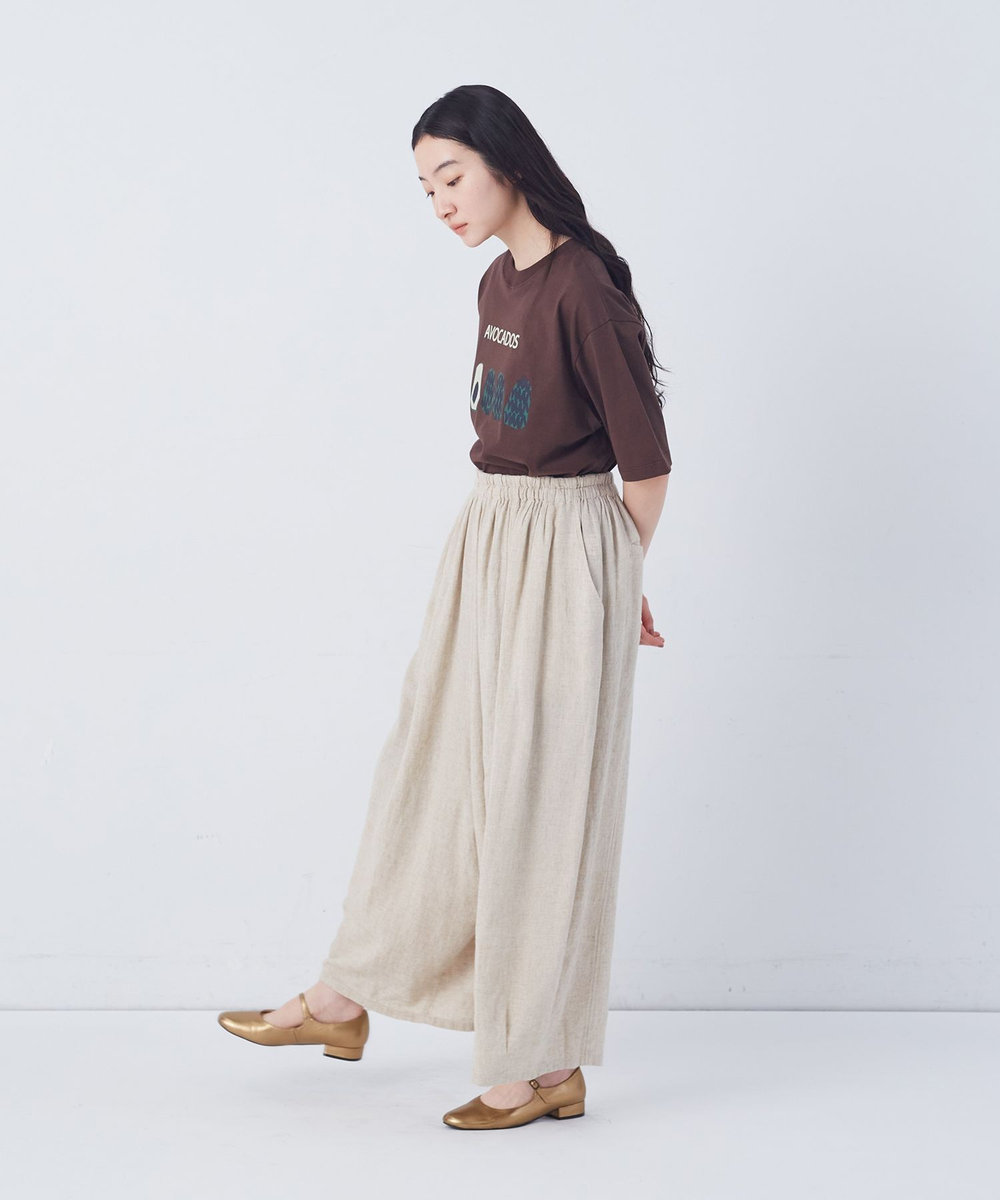 congés payés ADIEU TRISTESSE 【FAVE】シャーリングワイドロングサルエルパンツ ストライプ
