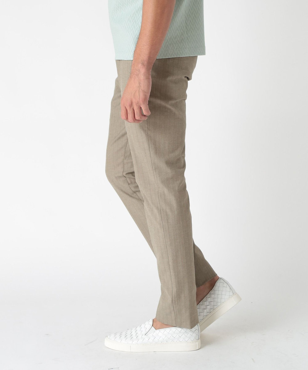 MEN'S BIGI ＜ON/OFF兼用＞シャドーヘリンボーンストレッチパンツ ベージュ