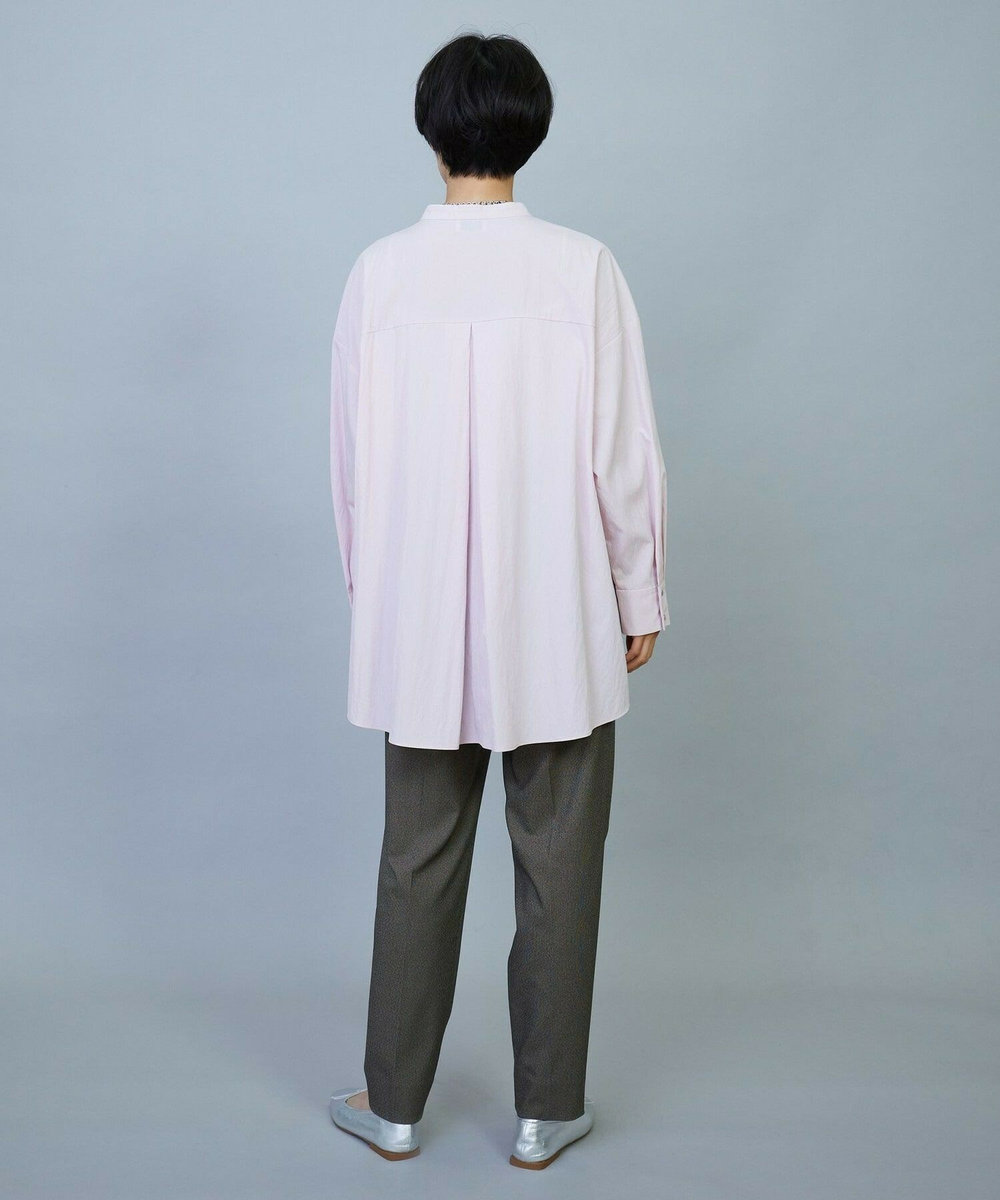MOGA ウールライクピンヘッドテーパードパンツ チャコールグレー