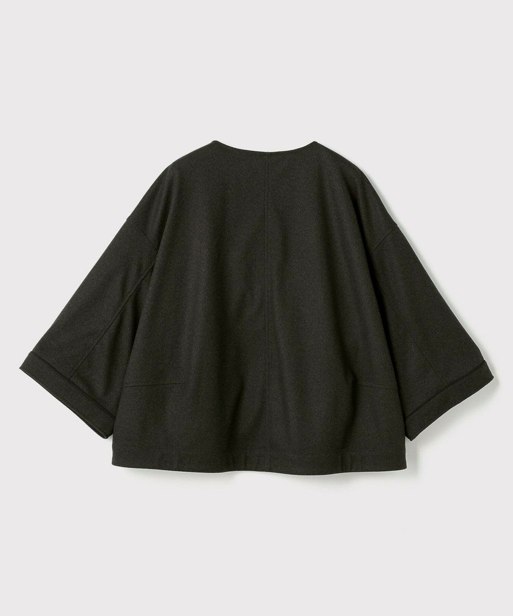 feerique Lサイズ（大きいサイズ） 【大きいサイズ】feerique ウールライクニットツイルコクーンシルエットプルオーバー チャコールグレー