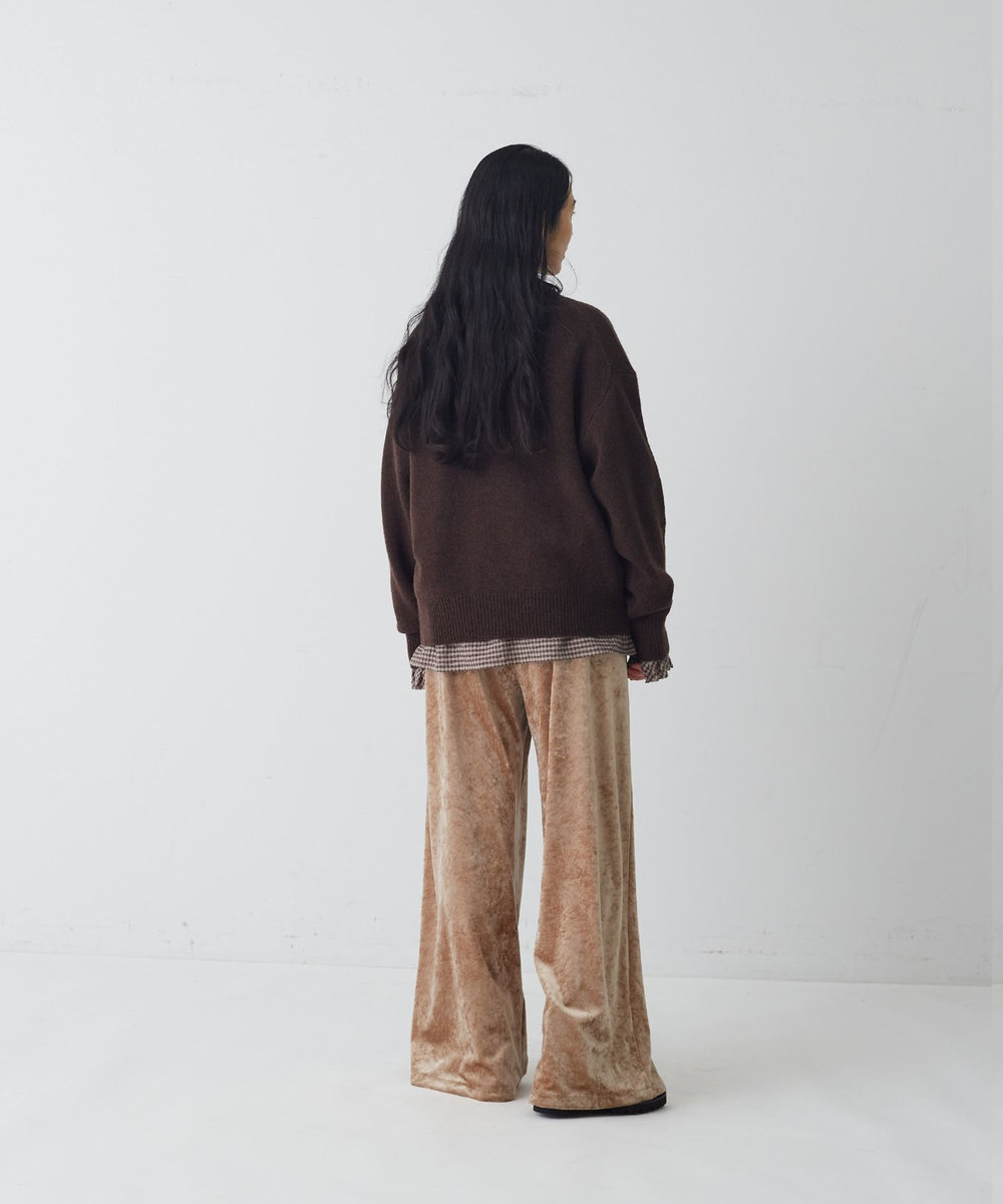 congés payés ADIEU TRISTESSE ベロアパンツ グレイッシュベージュ