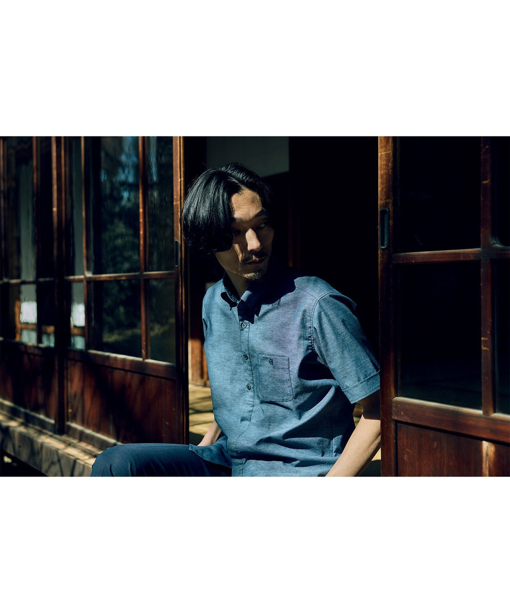 MEN'S BIGI 	【COLE HAAN/コール ハーン】別注 綿麻オックス半袖シャツ＜吸水速乾/UVカット/遮熱/透け防止＞ ネイビー