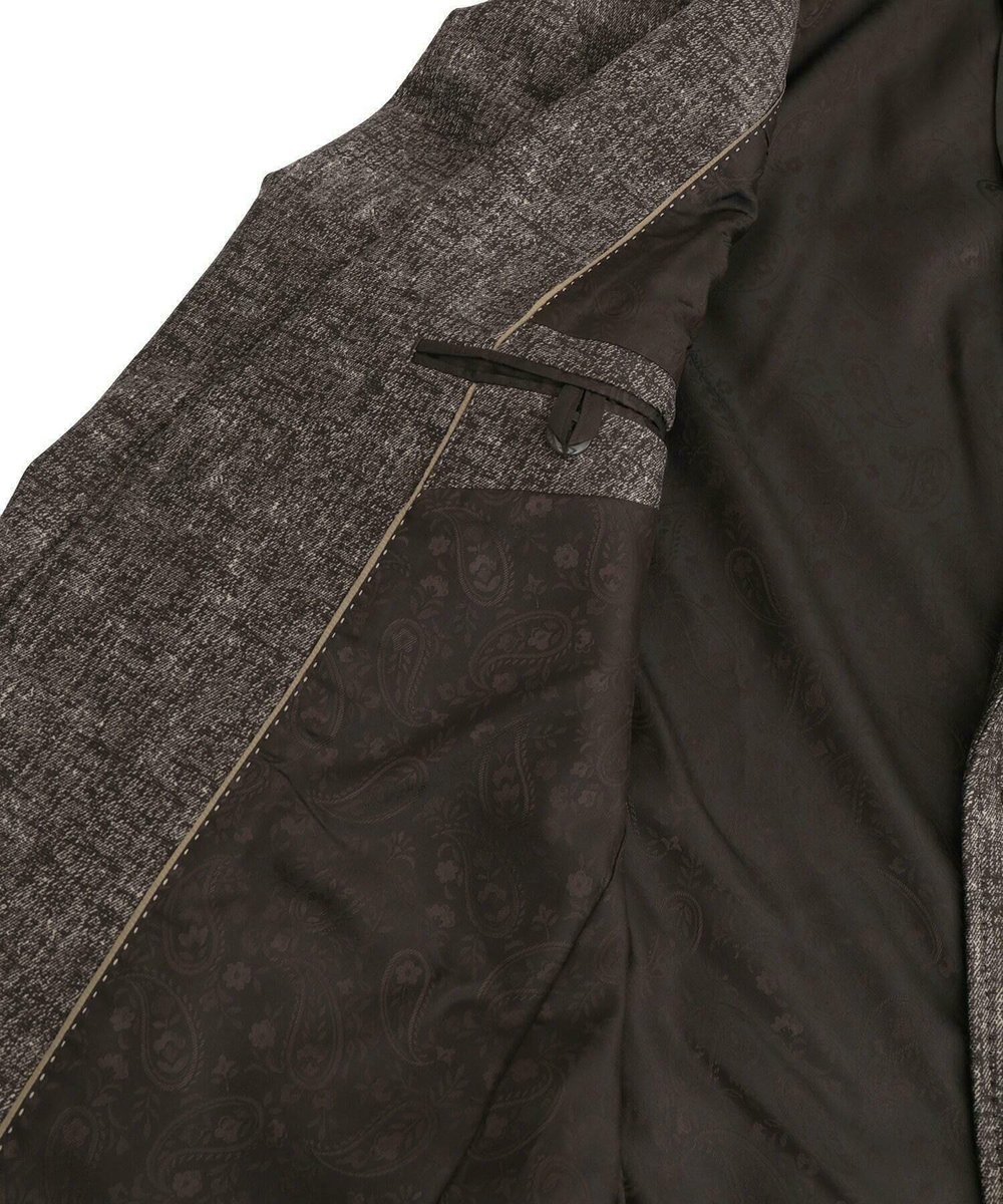 MEN'S BIGI 【ACTIVE TAILOR/アクティブテイラー】ヒートパフォーマーツイード調プリントジャケット ブラウン