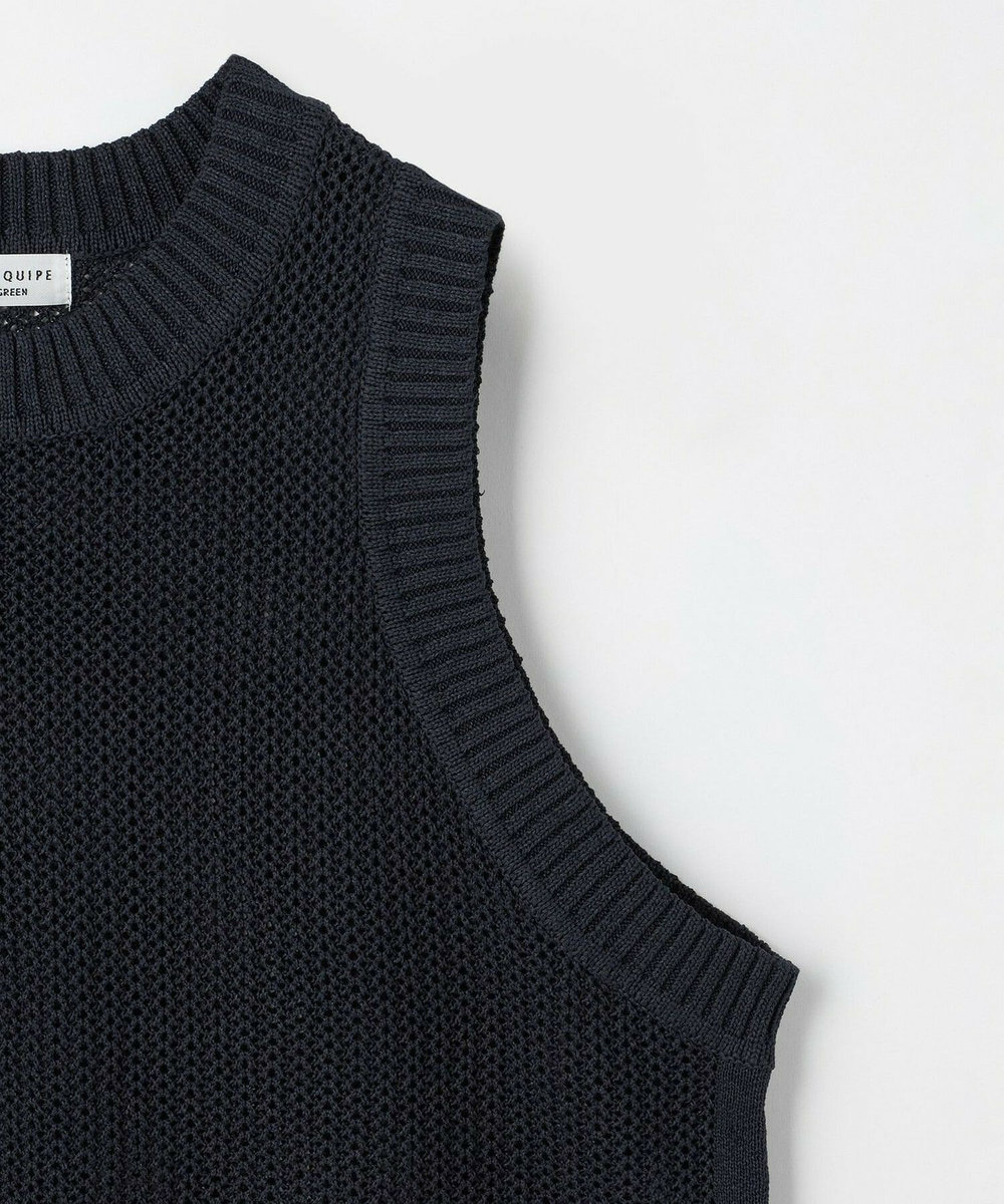 L'EQUIPE GREEN 和紙メッシュジレ ネイビー