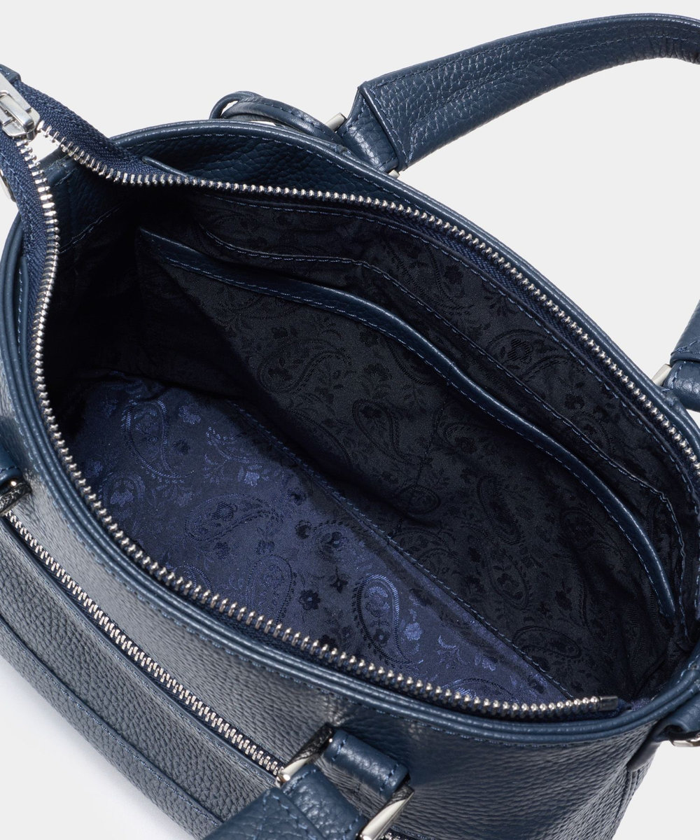 MEN'S BIGI 《別注》SEEKER シュリンクレザー2WAYミニトートバッグ ネイビー