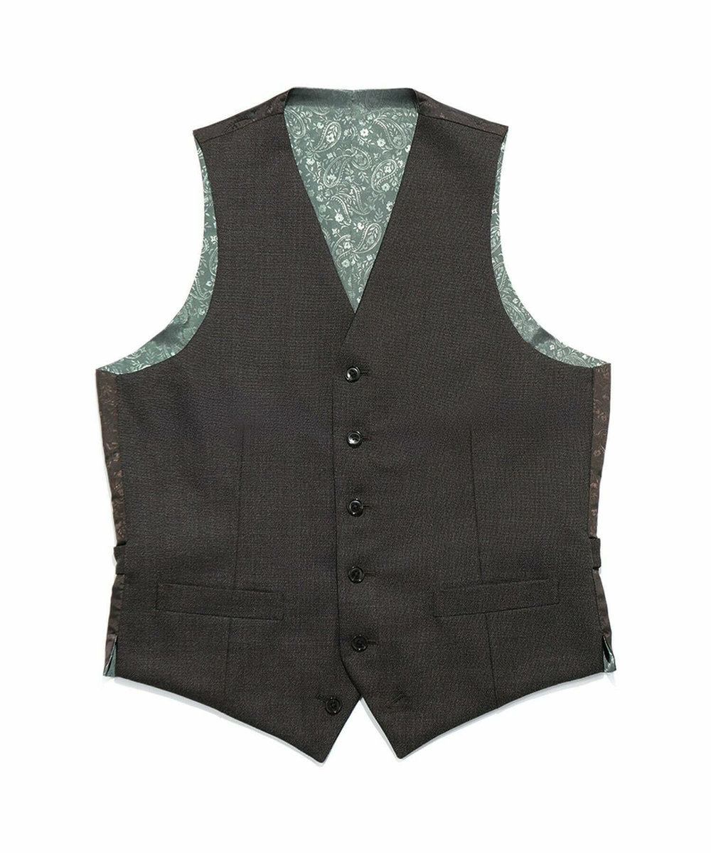 MEN'S BIGI ミックスヤーン/ポップサック リバーシブルベスト ブラウン