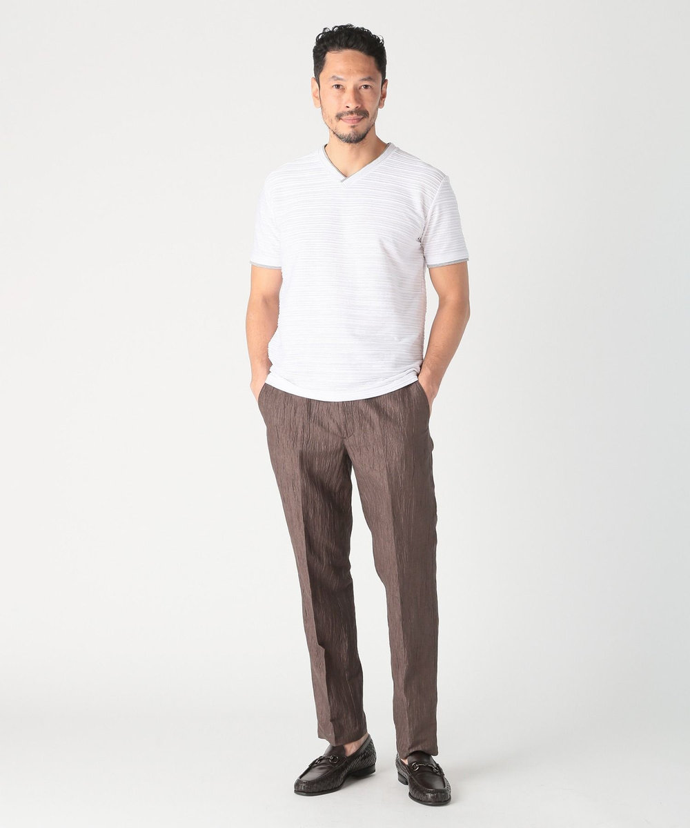 MEN'S BIGI スラブタック天竺素材Tシャツ＜吸水速乾＞ ホワイト