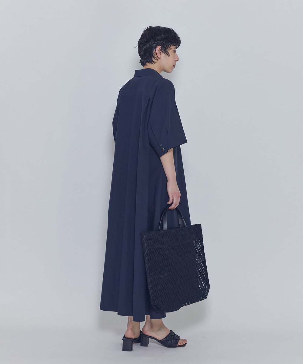 1er Arrondissement ドルマンスリーブシャツワンピース ネイビー