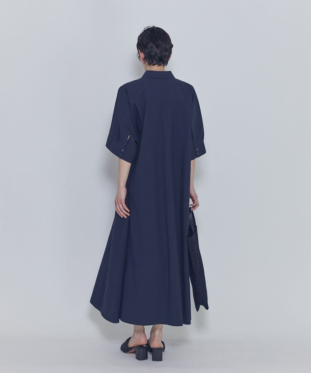 1er Arrondissement ドルマンスリーブシャツワンピース ネイビー