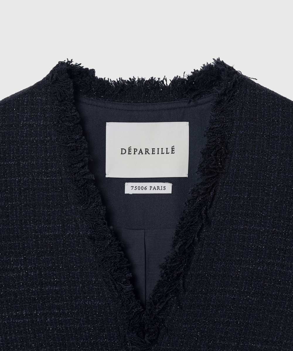 DÉPAREILLÉ COTTON TWEED GIET / コットンツィードジレ ネイビー