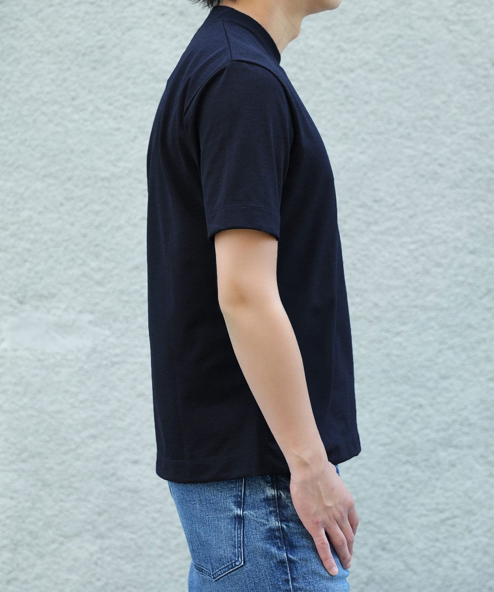 MEN'S BIGI 【WEB限定】ドットメッシュジャージTシャツ＜吸水速乾/通気性＞ ネイビー