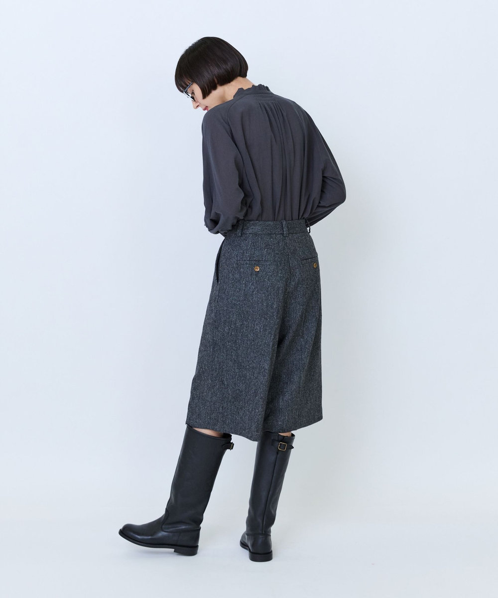 LOISIR ウール混ツイードハーフパンツ グレー系その他