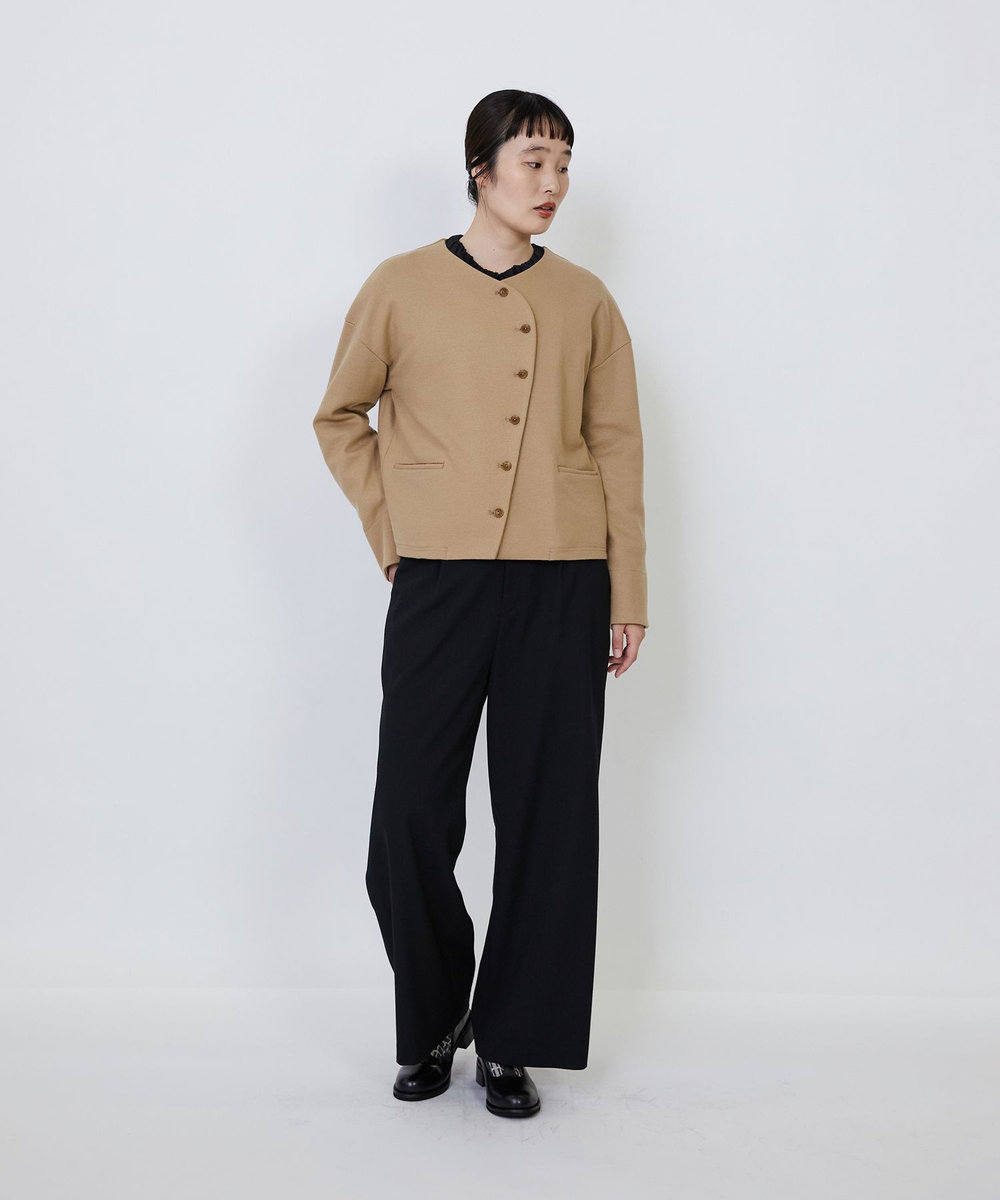 LOISIR ウール圧縮スムースジャケット キャメル