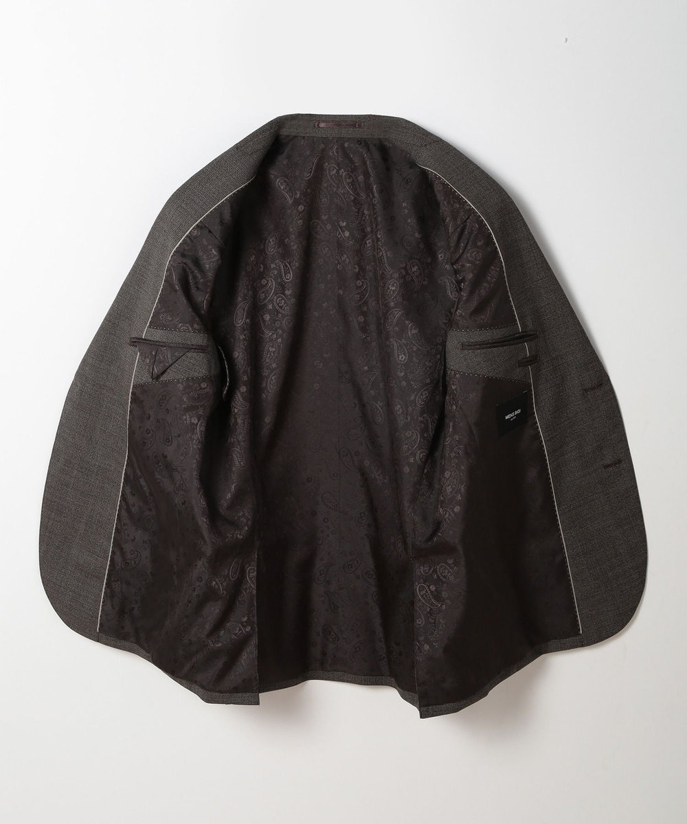 MEN'S BIGI ウールメランジ千鳥格子スーツ＜セットアップ＞ ブラウン