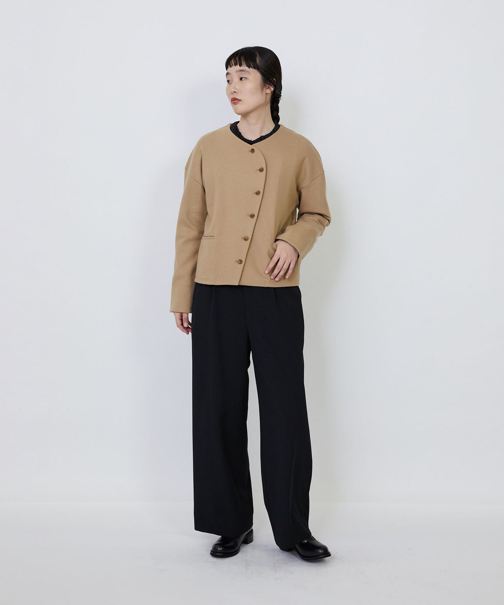 LOISIR ウール圧縮スムースジャケット キャメル