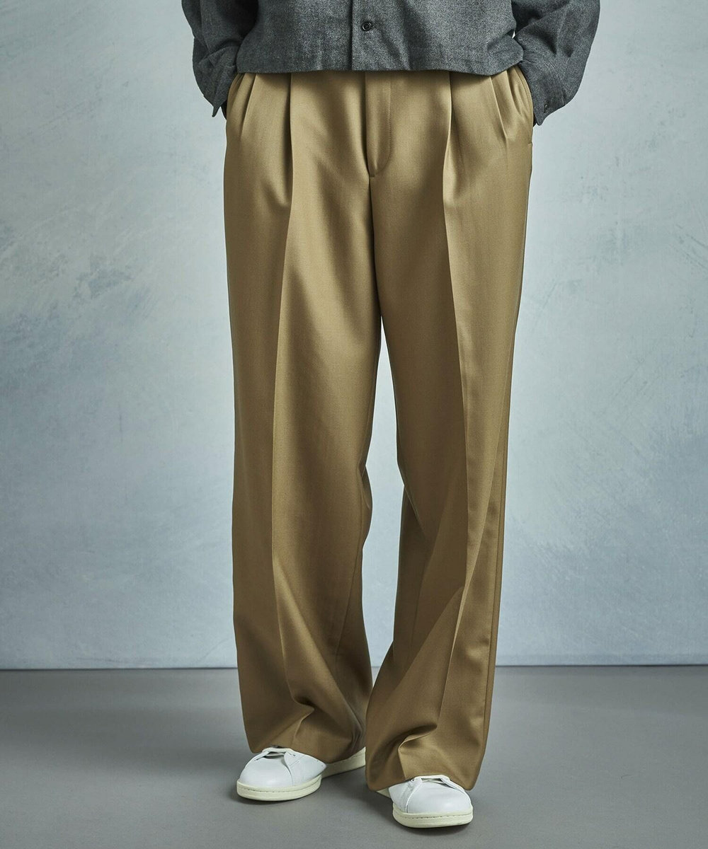 MEN'S BIGI 【50th Anniv . 菊池武夫】TECHWOOL TWILL PANTS ベージュ