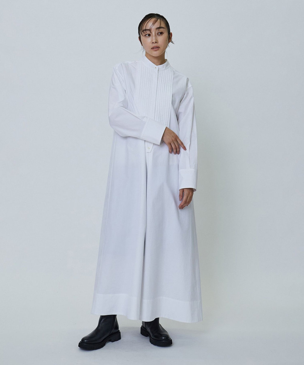 1er Arrondissement コットンタックシャツドレス オフホワイト