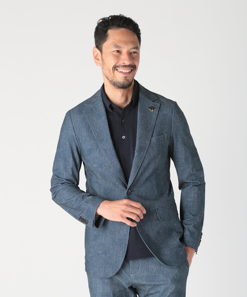 MEN'S BIGI  【COLE HAAN/コール ハーン】別注 メッシュジャージ素材ポロシャツ<吸水速乾><2WAYストレッチ> ネイビー