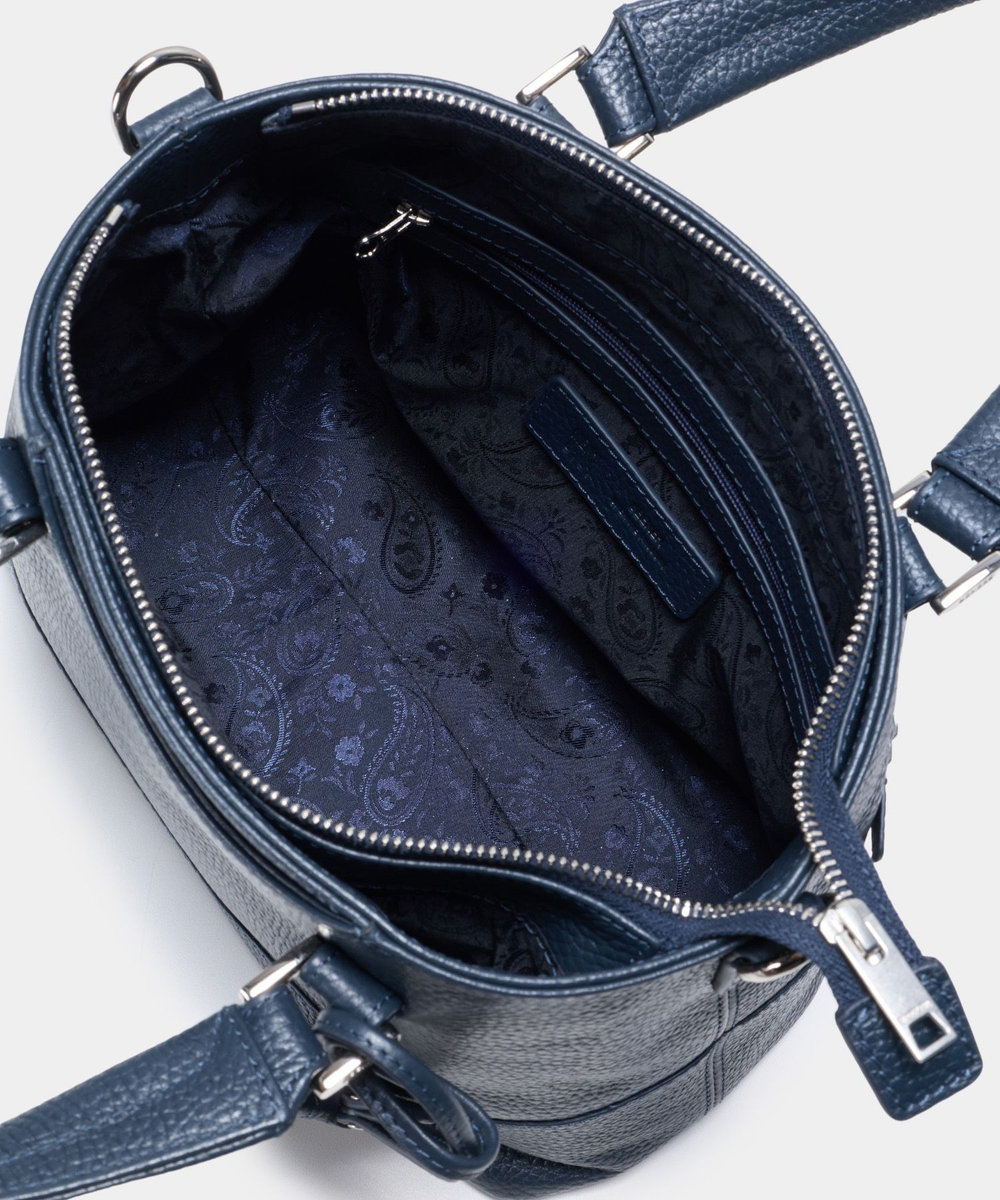 MEN'S BIGI 《別注》SEEKER シュリンクレザー2WAYミニトートバッグ ネイビー