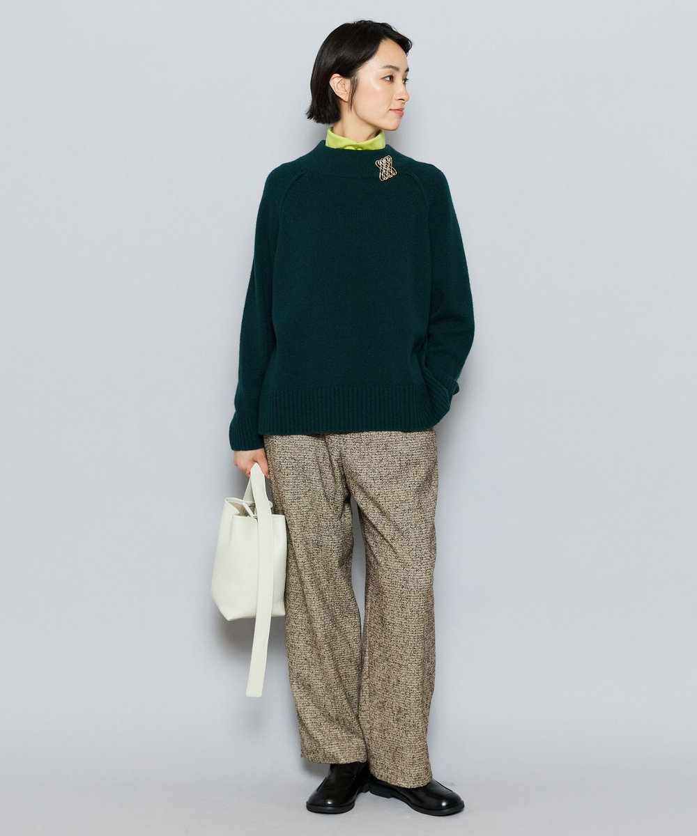L'EQUIPE カシミヤ混ボトルネックセーター グリーン
