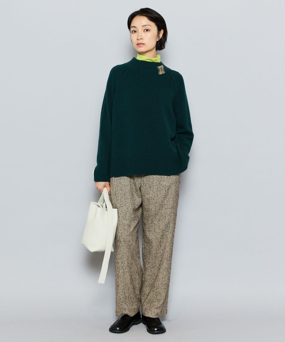 L'EQUIPE カシミヤ混ボトルネックセーター グリーン