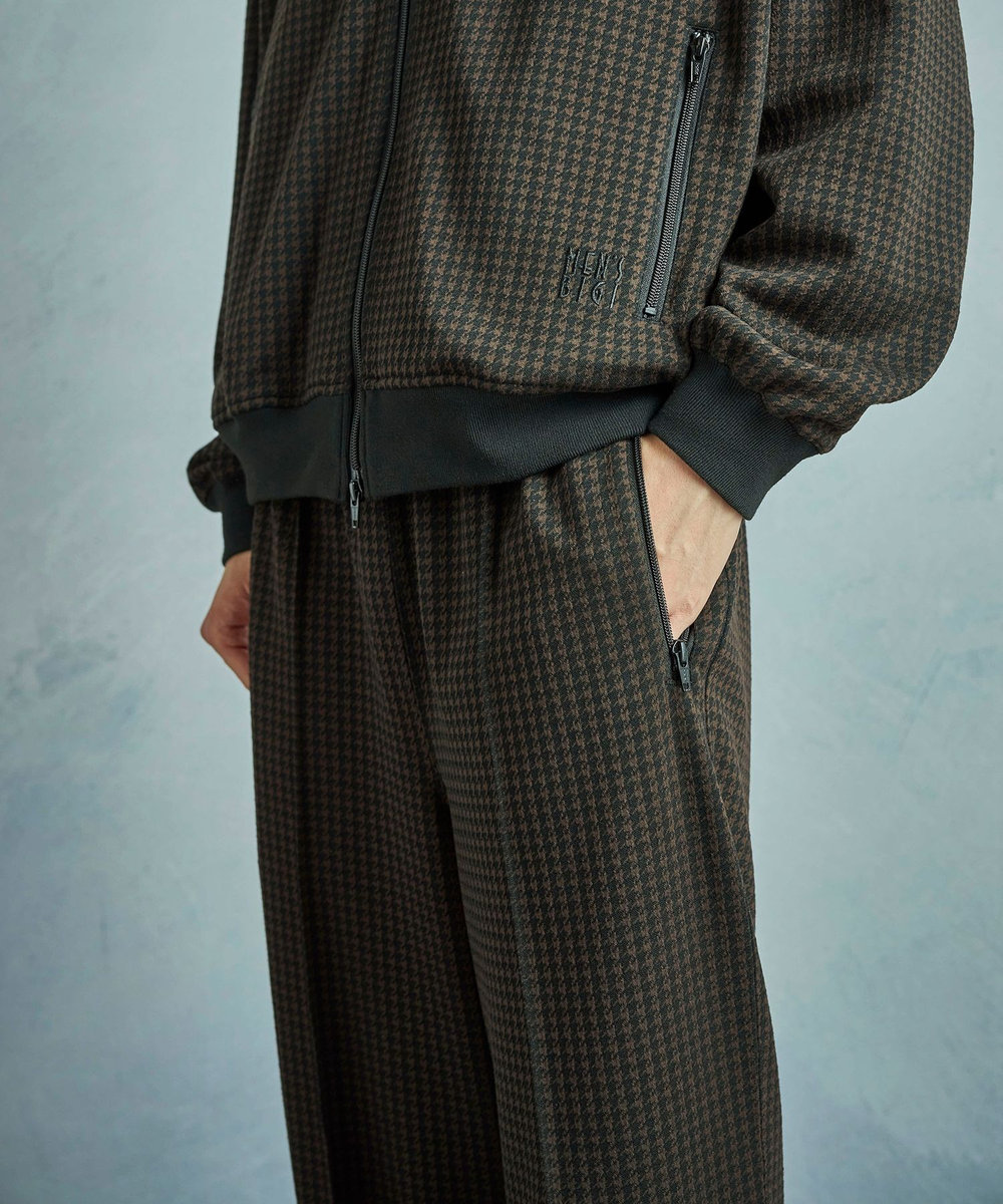 MEN'S BIGI 【50th Anniv . 中田 慎介】 SUEDE LIKE/HOUND’S TOOTH TRACK PANTS ブラウン