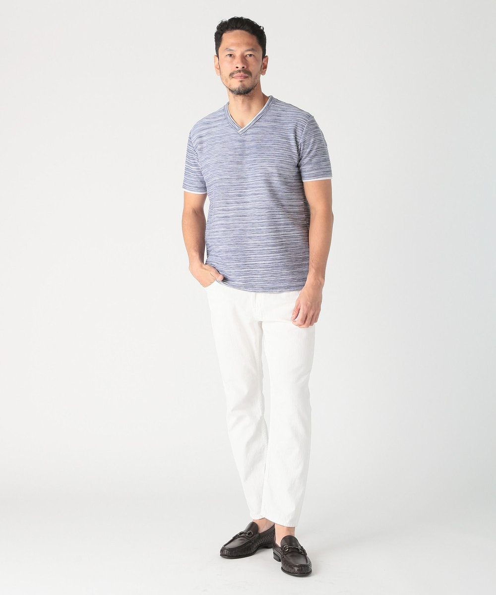 MEN'S BIGI スラブタック天竺素材Tシャツ＜吸水速乾＞ ネイビー
