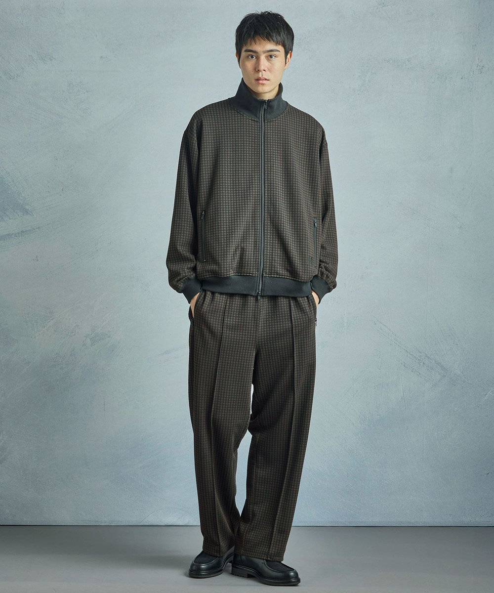MEN'S BIGI 【50th Anniv . 中田 慎介】 SUEDE LIKE/HOUND’S TOOTH TRACK PANTS ブラウン