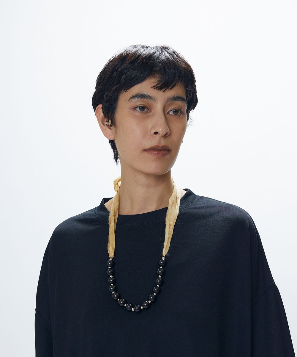 1er Arrondissement ＜OCUCCI Jewery（オクチジュエリー）＞ウッド×シルクネックレス ブラック