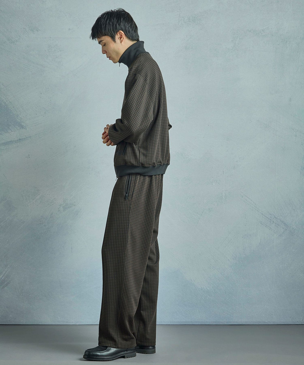 MEN'S BIGI 【50th Anniv . 中田 慎介】 SUEDE LIKE/HOUND’S TOOTH TRACK PANTS ブラウン