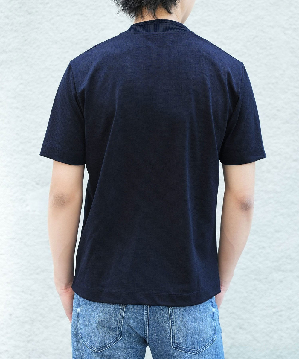 MEN'S BIGI 【WEB限定】ドットメッシュジャージTシャツ＜吸水速乾/通気性＞ ネイビー