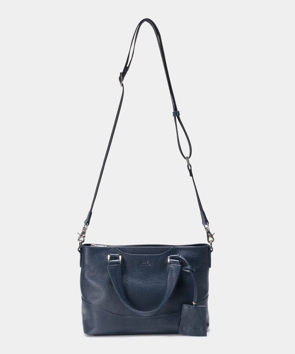 MEN'S BIGI 《別注》SEEKER シュリンクレザー2WAYミニトートバッグ ネイビー