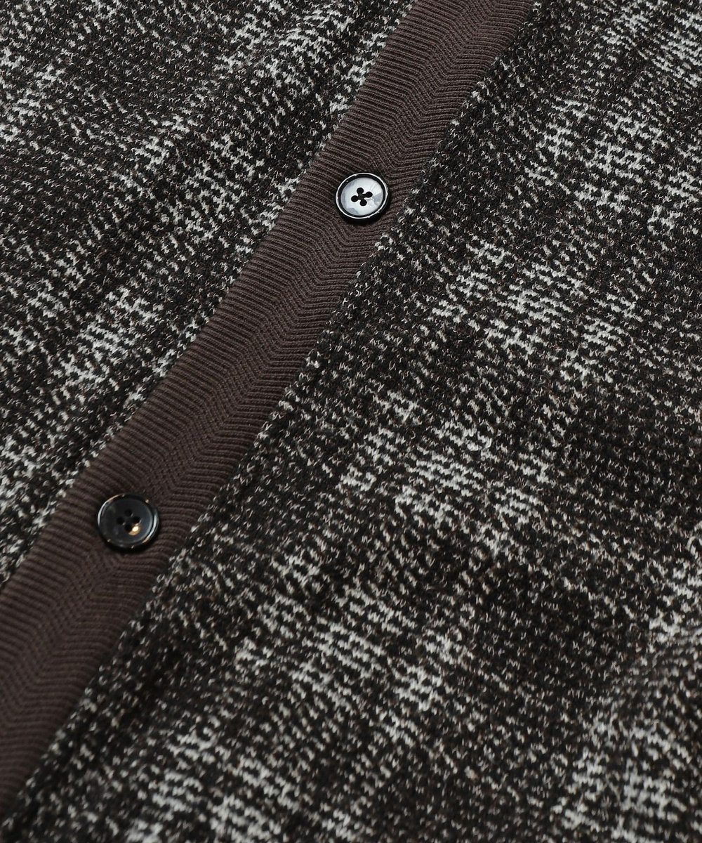 MEN'S BIGI 杢ジャガードニットプリントカーディガン ブラウン