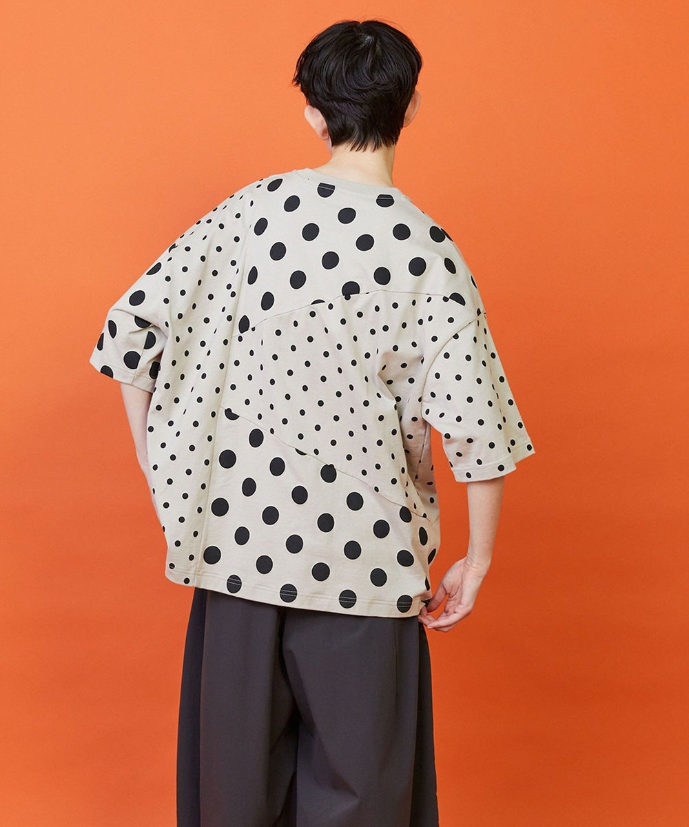 FRAPBOIS キリカエドットＴシャツ グレイッシュベージュ