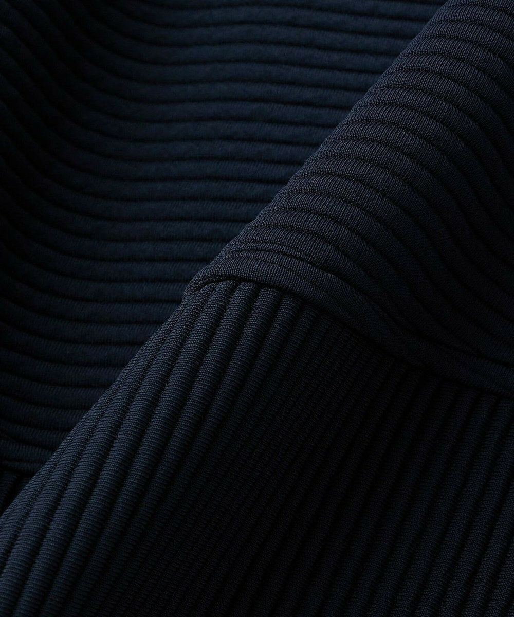 feerique Lサイズ（大きいサイズ） 【大きいサイズ】feerique　キルトストライプコクーンシルエットプルオーバー ネイビー