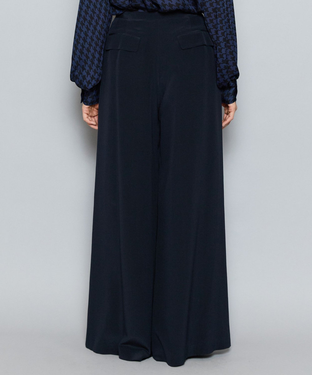 L'EQUIPE COUTURIER シルクデシンパンツ ダークネイビー