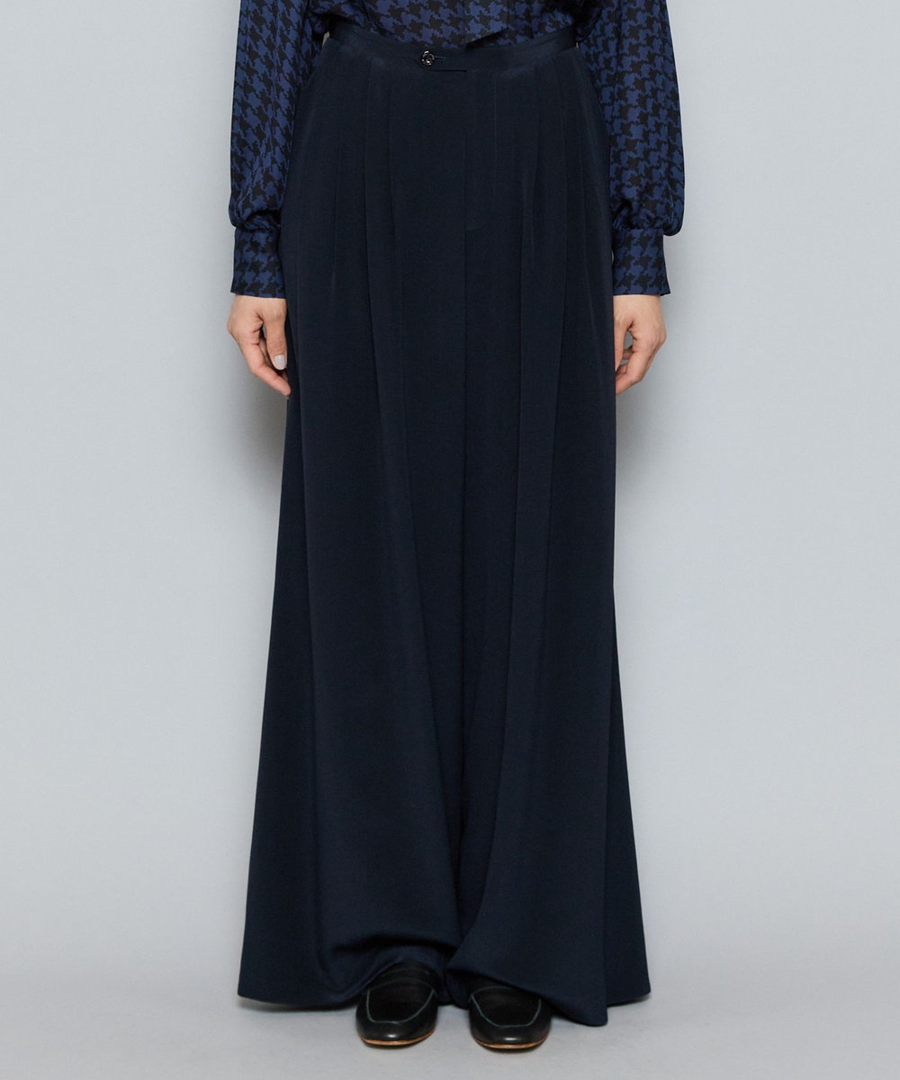 L'EQUIPE COUTURIER シルクデシンパンツ ダークネイビー