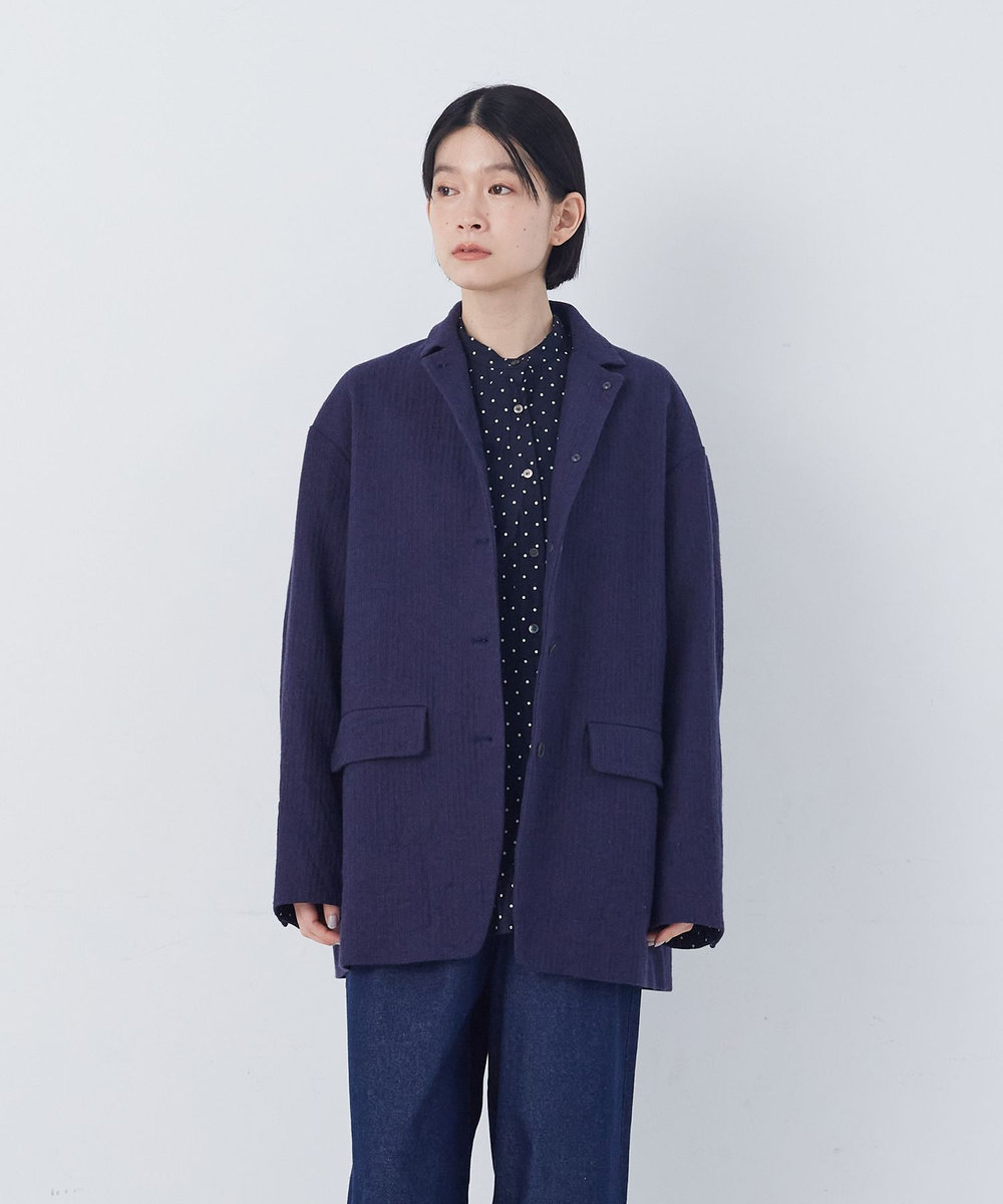 congés payés ADIEU TRISTESSE 綿麻ツィードジャケット ブルー系その他