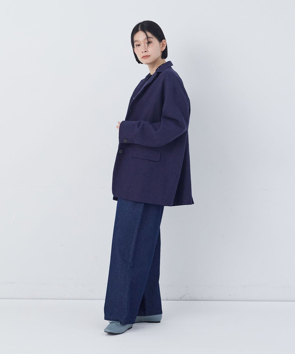 congés payés ADIEU TRISTESSE 綿麻ツィードジャケット ブルー系その他