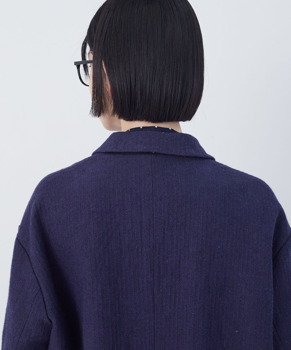 congés payés ADIEU TRISTESSE 綿麻ツィードジャケット ブルー系その他
