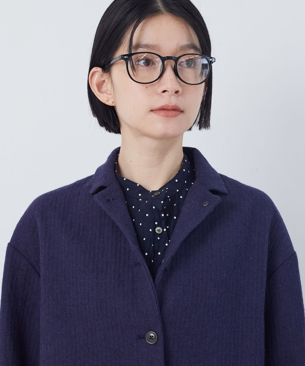 congés payés ADIEU TRISTESSE 綿麻ツィードジャケット ブルー系その他