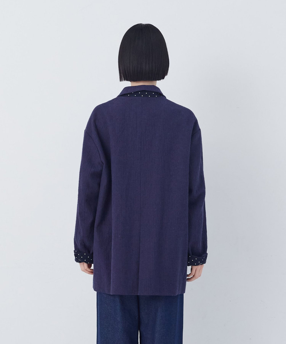 congés payés ADIEU TRISTESSE 綿麻ツィードジャケット ブルー系その他