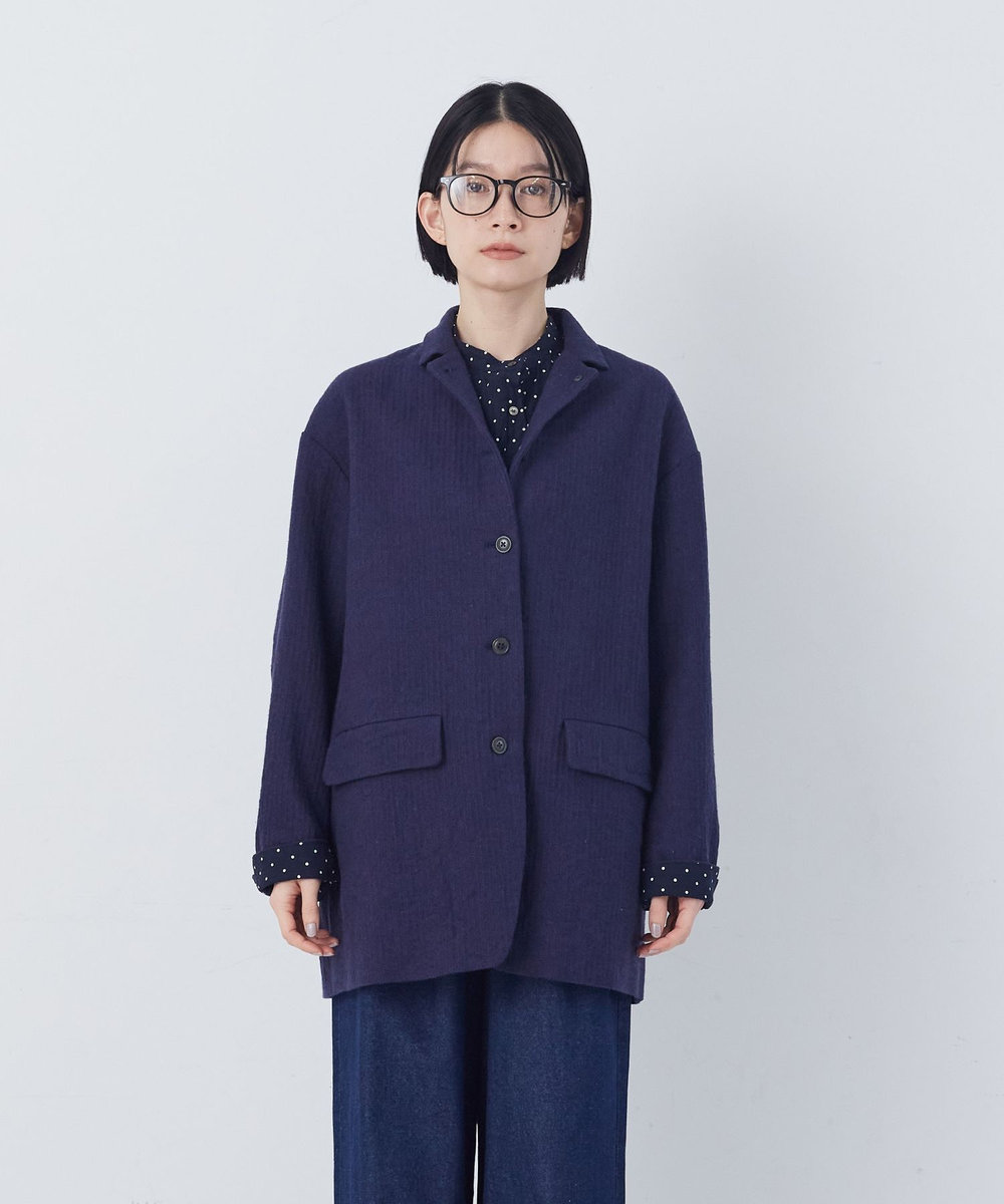 congés payés ADIEU TRISTESSE 綿麻ツィードジャケット ブルー系その他