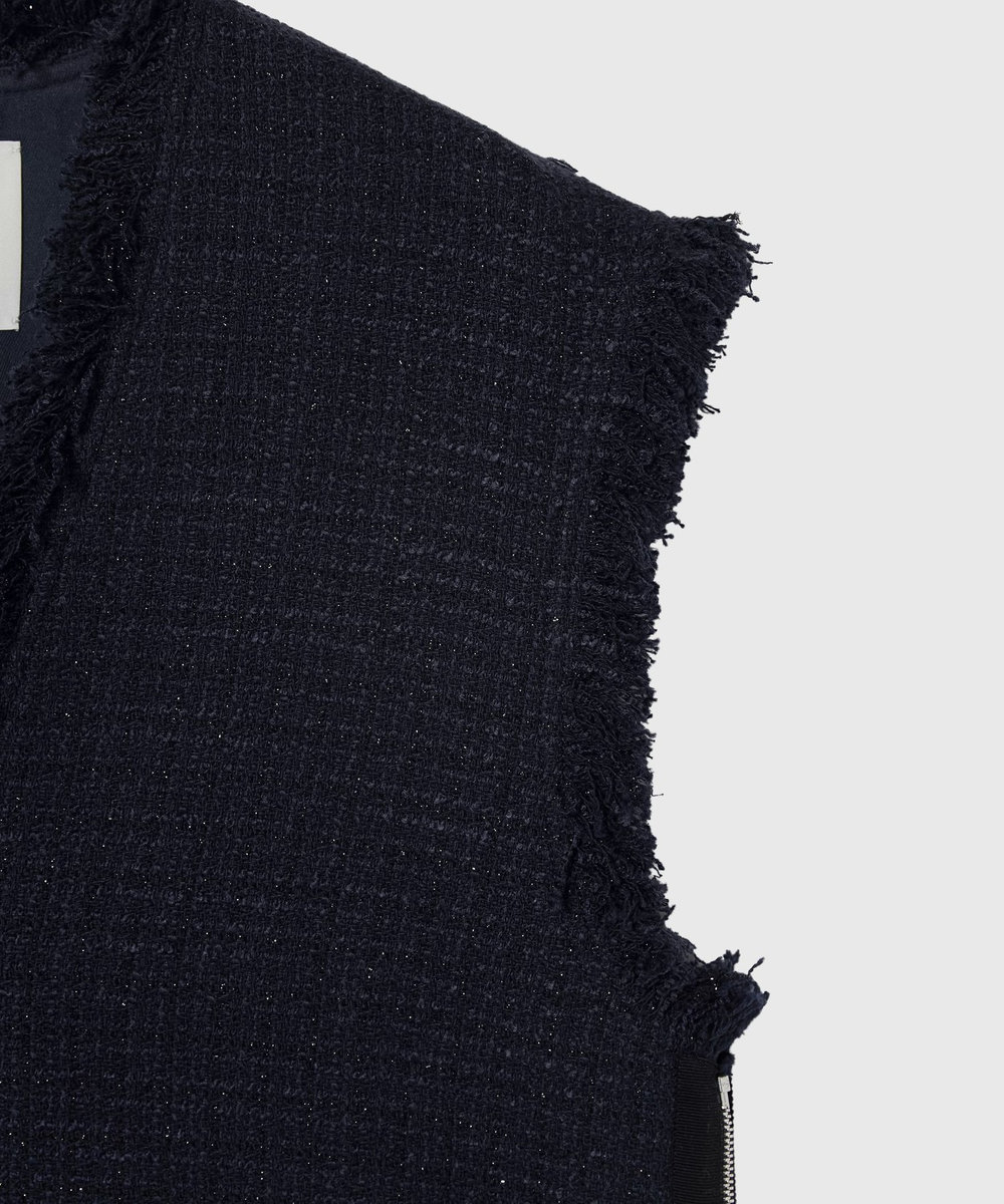 DÉPAREILLÉ COTTON TWEED GIET / コットンツィードジレ ネイビー