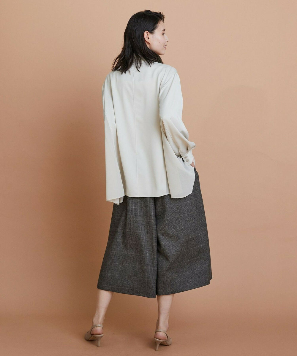 L'EQUIPE クレープサテン＆シフォンブラウス ベージュ