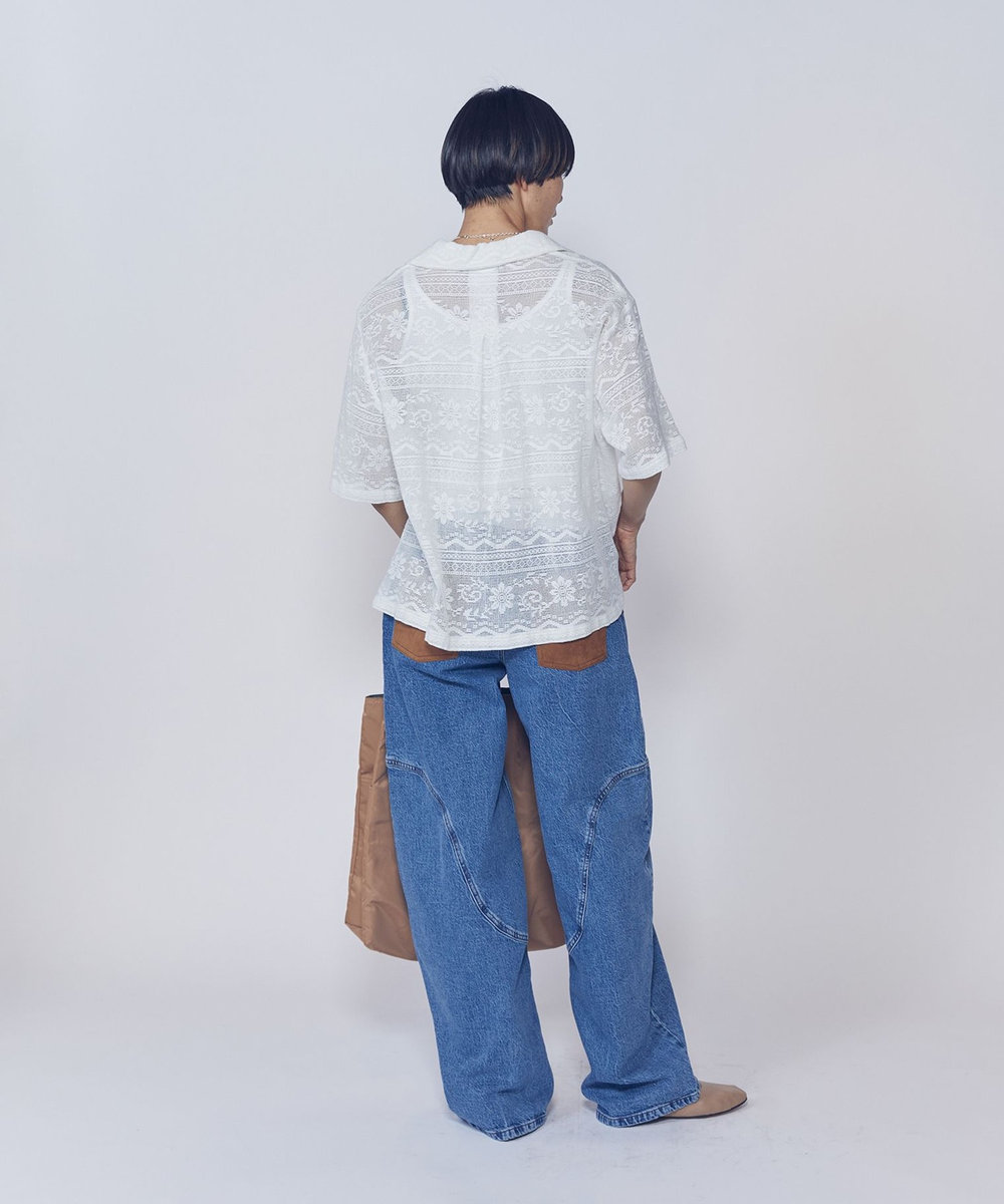 1er Arrondissement 【WEB限定】＜normment（ノーメント）＞コットンレースボタンシャツ オフホワイト