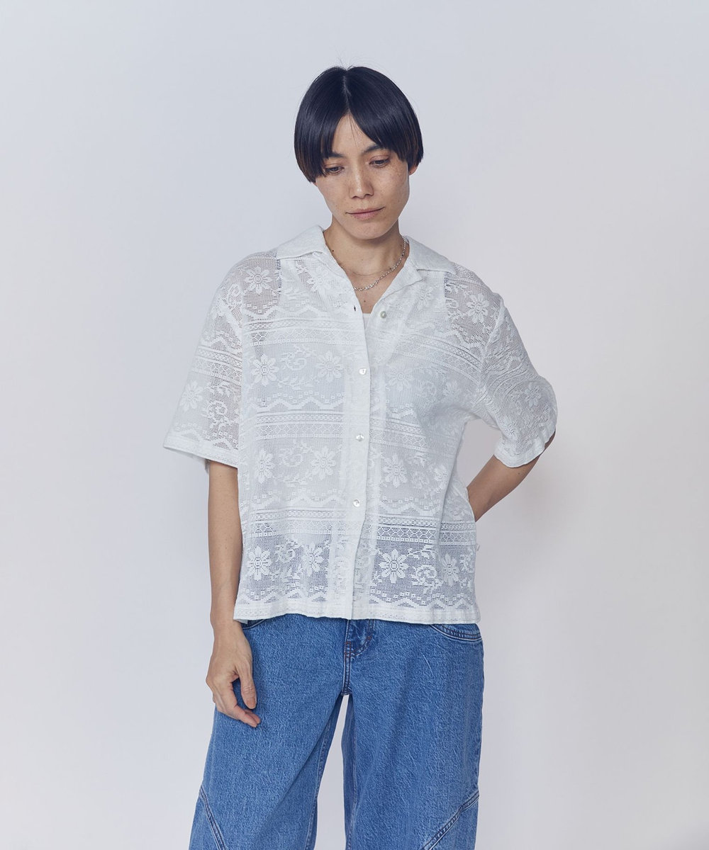 1er Arrondissement 【WEB限定】＜normment（ノーメント）＞コットンレースボタンシャツ オフホワイト