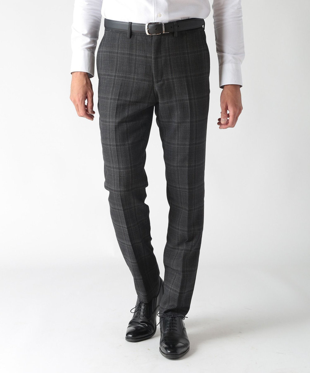 MEN'S BIGI 【ACTIVE TAILOR】ホップサックチェックパンツ グレー