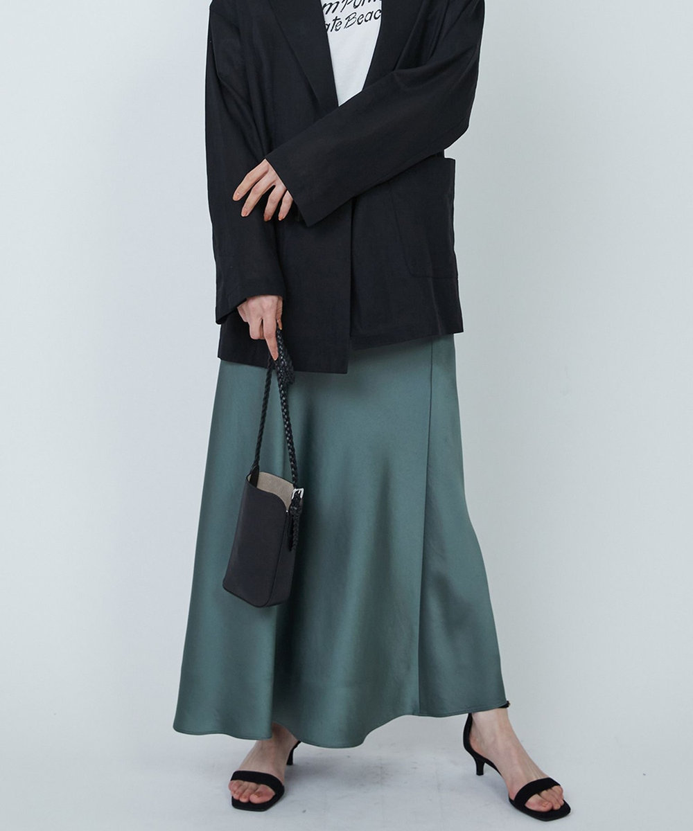 1er Arrondissement サテンマーメイドスカート グリーン