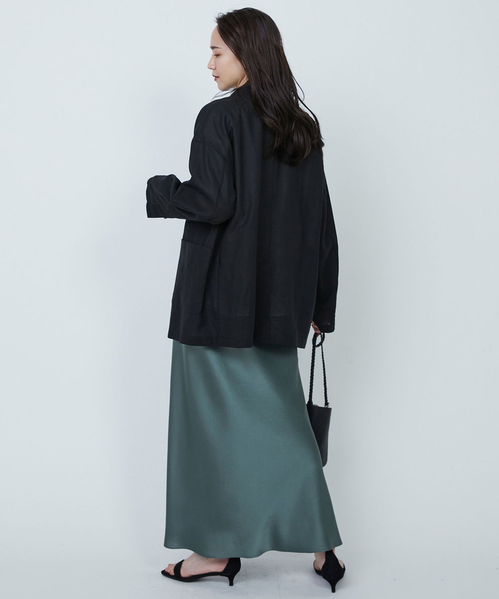 1er Arrondissement サテンマーメイドスカート グリーン